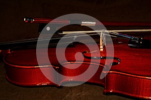 Violin and bow detail