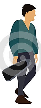 Violin boy, illustration, vector