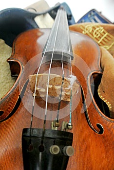 Violin with carrying case