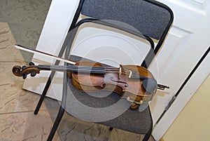 Violin on a chair