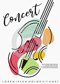Violin classical music concert poster photo