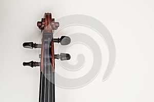 Violin Close Up View on White Background