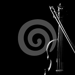 Violin closeup silhouette