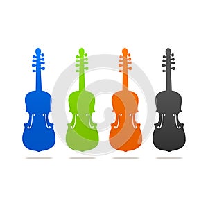 Violin contour icon sign logo