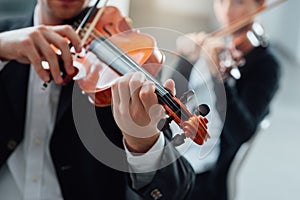 Violin duet performance