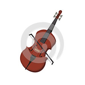 Violin fiddle. Musical instrument. Vector illustration