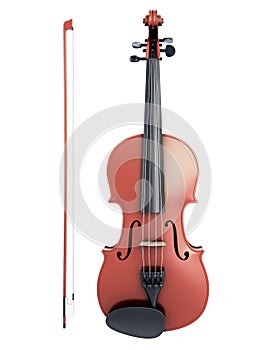 Violin and fiddlestick front view