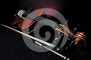 Violin with fiddlestick