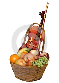 Violin In a Fruit Basket