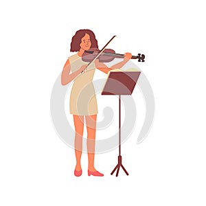 Violin Girl Flat Composition