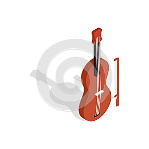 Violin icon in isometric 3d style