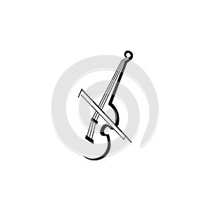 violin icon logo illustration design vector sign symbol