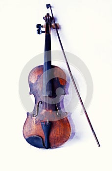 Violin isolated on white background.