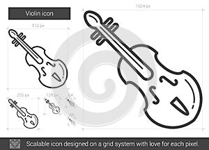Violin line icon.