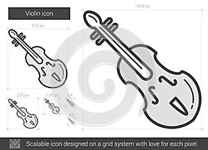 Violin line icon.