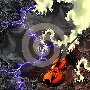 Violin Modern Art Composition photo