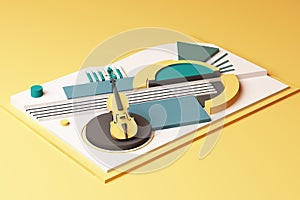 Violin and music instrument concept, Abstract composition