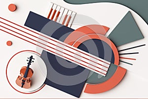 Violin and music instrument concept, Abstract composition