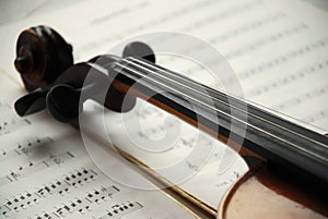 Violin on music paper