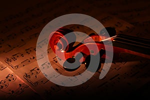 Violin and music sheet