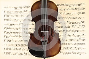 Violin and music sheet photo
