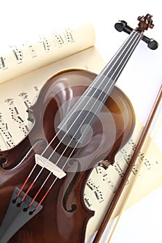 Violin and music sheet photo