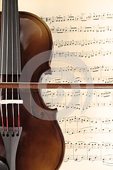 Violin and music sheet photo