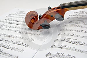 Violin over music scores