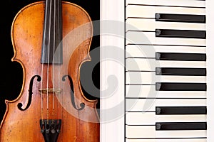 Violin and piano keys