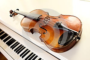 Violin and piano keys