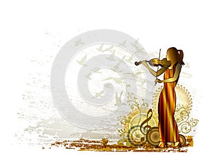 Violin player. Classical music concert. Hand-drawn vector illustration