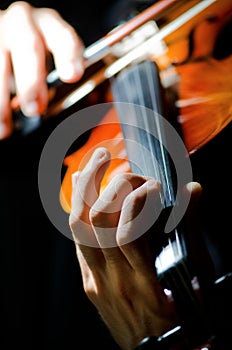 Violin player playing intstrument