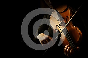 Violin player. Violinist hands closeup