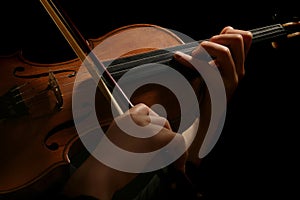 Violin playing hands