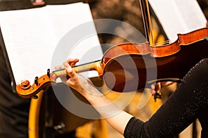 Violin Playing Hands Close Up