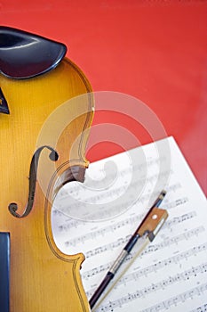 Violin on red