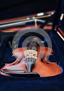 Violin Resting in an Open Case