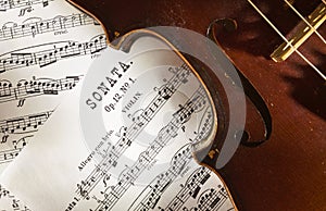 Violin and scores photo
