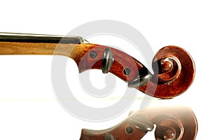 Violin scroll isolated on white