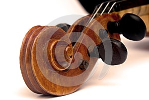 Violin scroll and pegbox photo