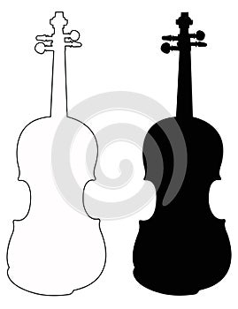 Violin silhouette - fiddle, is a wooden string instrument in the violin family