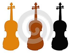 Violin silhouette - fiddle, is a wooden string instrument in the violin family