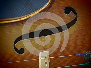 Violin Sound Hole and String Music Instrument Retro Inspire Pinhole View