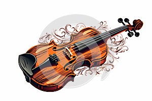 violin with swashes and swirls photo