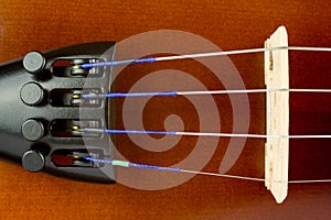 Violin Tailpiece and Bridge Close Up photo