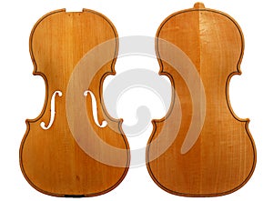 Violin top and back plates decks