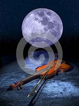 Violin under the Moon