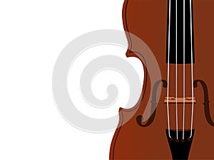 Violin vector drawing isolated in white background