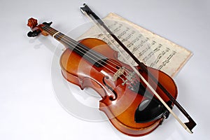 Violin and Vintage Music Sheet