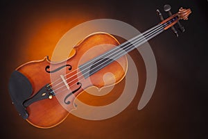 Violin Viola Isolated Against Gold